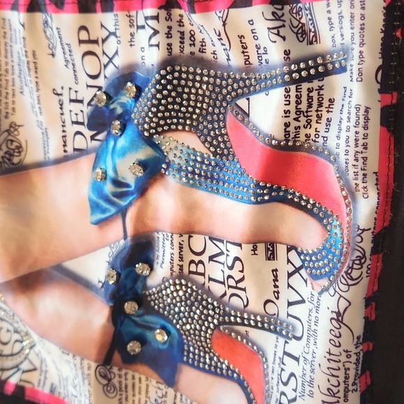 Julia by Love J Queen  black tshirt sexy High heels accent top size xs - Picture 5 of 10